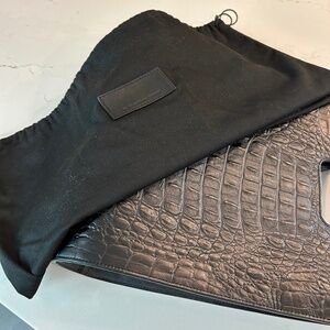 Alexander Wang Crocodile Embossed Black Tote with Strap